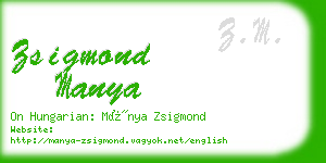 zsigmond manya business card